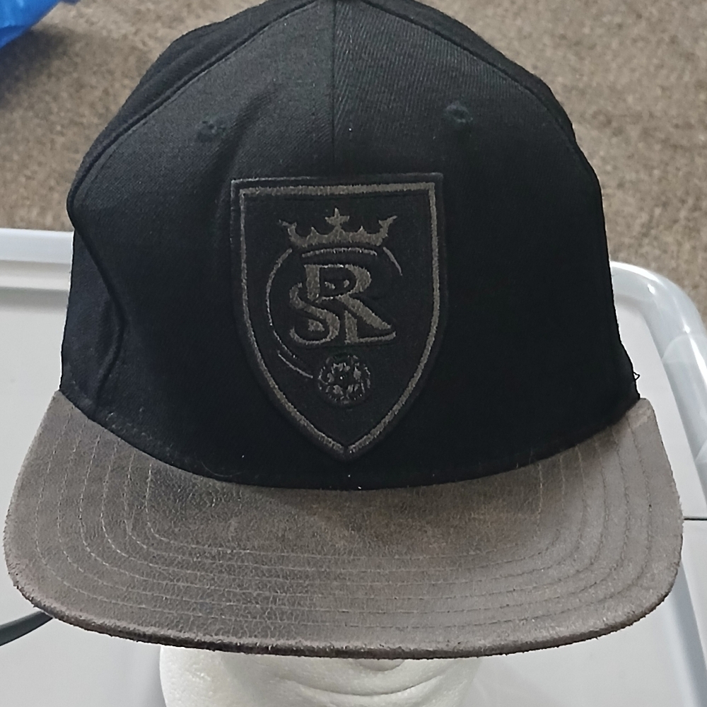Adidas Real Salt Lake MLS Hat Black Gray Adjustable Cap Embroidered RSL Logo